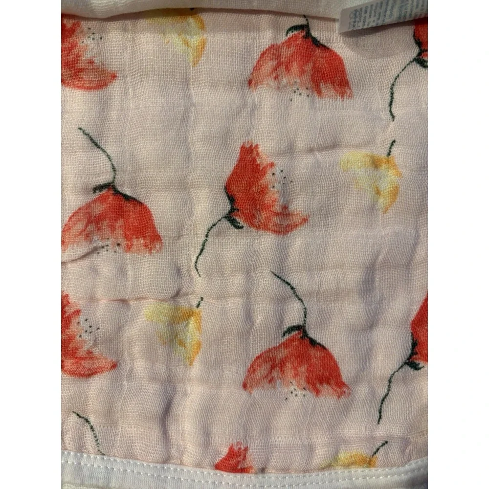 Aden + Anais Flowers Birds Print NEW Classic Muslin Snap Bibs & Burb Cloths NIP